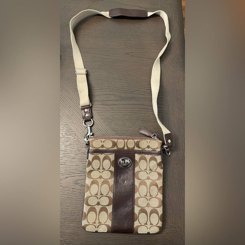 Brown & tan COACH crossbody
